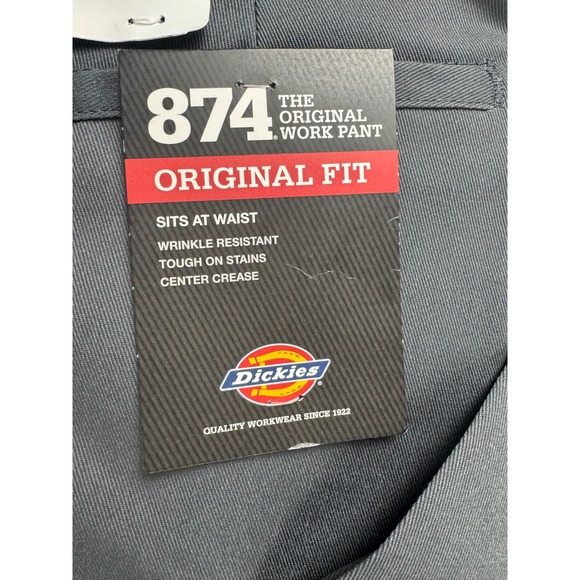 Dickies 874 Original Fit Work Pants Charcoal Gray Mens 32x30 Wrinkle Resistant - Picture 2 of 16